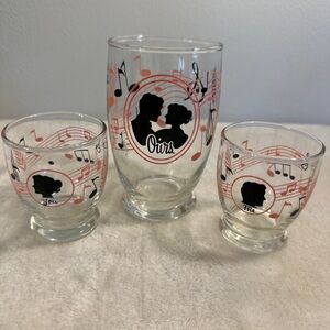 Mr. Bartender Me You Ours Shaker And 2 Glasses 1950’s Kitschy No Lid Music Notes